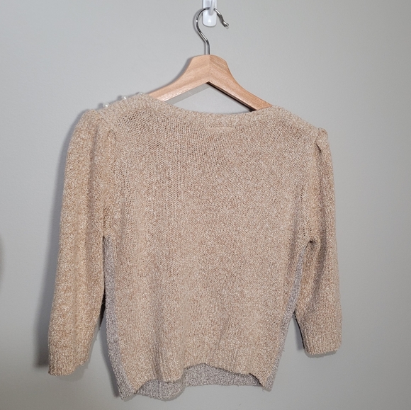 80s tan argyle knit sweater - Picture 5 of 7